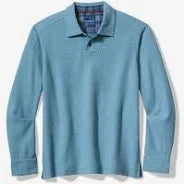 Tommy Bahama Las Arias Long Sleeve Polo - Corfu Blue Heather - BeachToBlvd