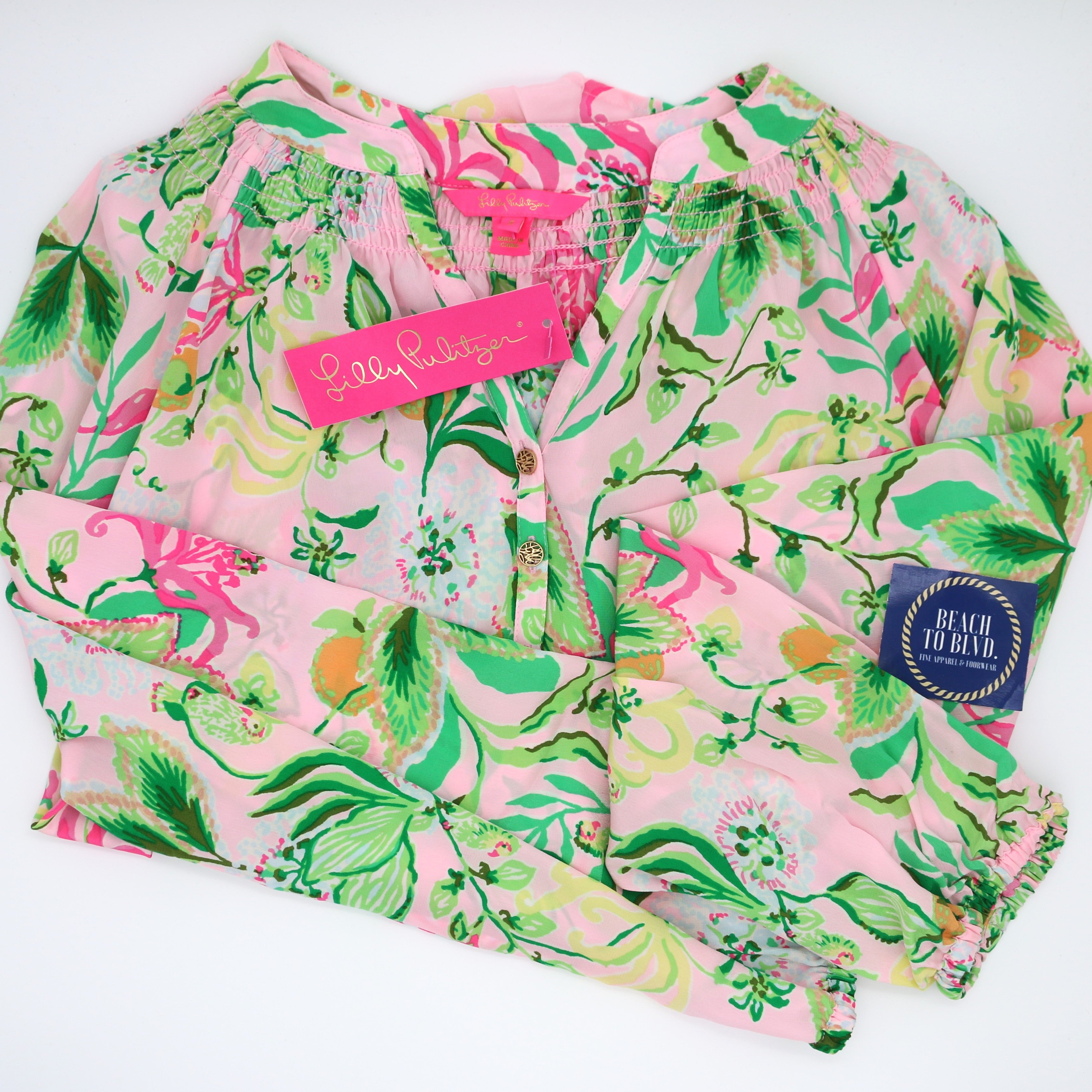 Lilly Pulitzer Elsa Silk Blouse Top - BeachToBlvd