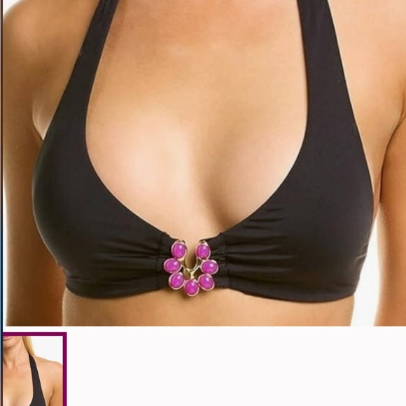 Trina Turk Monaco Jeweled Halter Bra