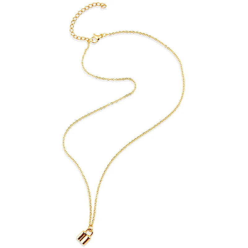 Sahira Mini Lock Necklace Gold