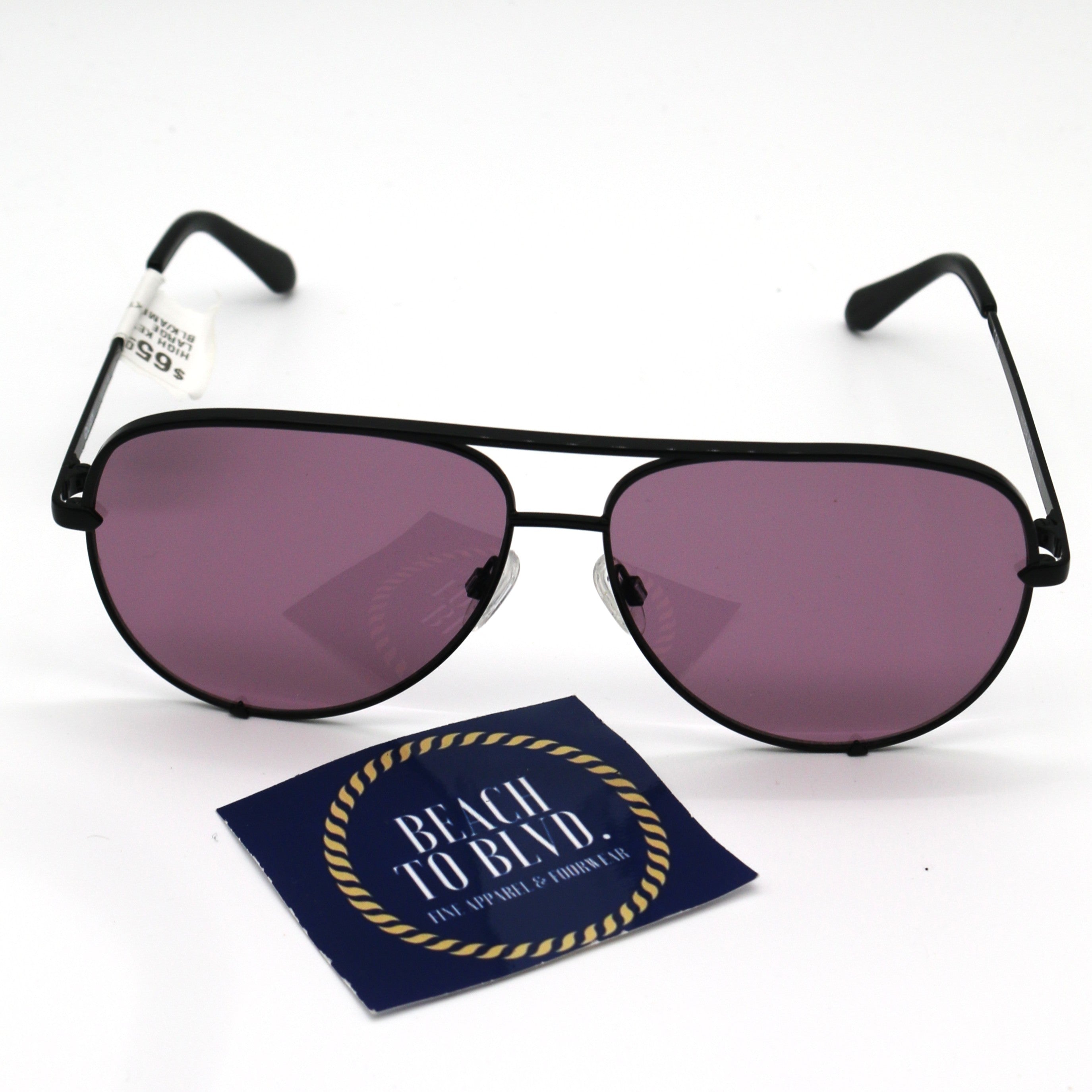 Quay HIGH KEY Extra Large- Black Frame / Black Purple Lens