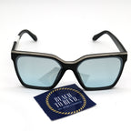 Quay Level Up Sunglasses- Black/Silver Turquoise Flash