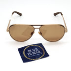 Quay OPEN TAB- Brushed Gold Doe Frame / Tan Lens