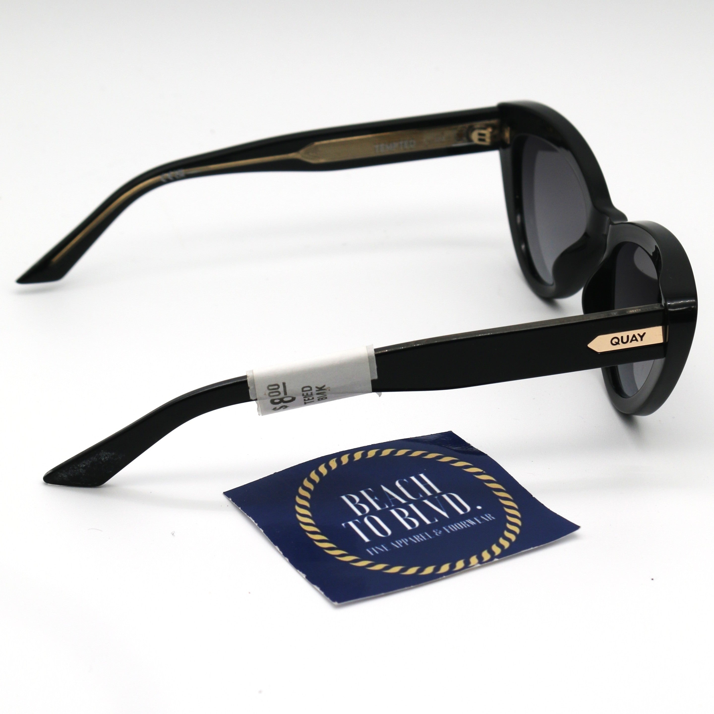 Quay Tempted Cat-Eye Sunglasses- Black Frame/Smoke Lens
