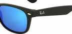 Ray-Ban RB2132 New Wayfarer- Rubber Black / Grey Mirror Blue Lens (622/17)