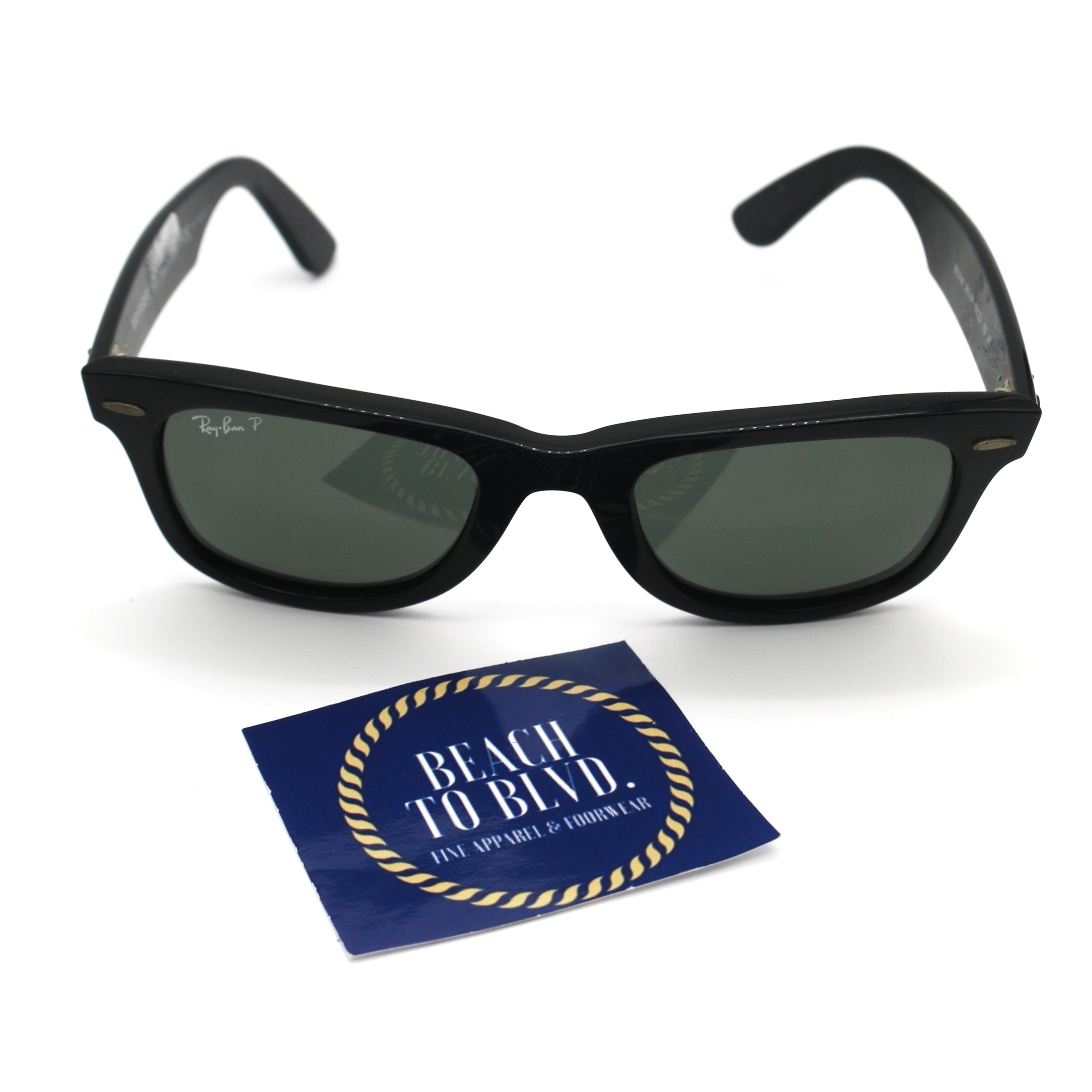 Ray-Bans RB2140 ORIGINAL WAYFARER CLASSIC- Polished Black / Green Polarized
