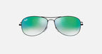 Ray-Ban RB3362 Cockpit Sunglasses - Polished Black Frame / Green Flash Gradient Lens