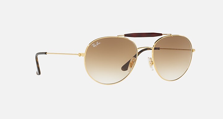 Ray-Ban RB3540 Sunglasses - Polished  Arista Gold Frame - Light Brown Gradient Lens