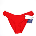 Robin Piccone Ava Solids Women's High Leg Bikini Bottom- Fiery Red