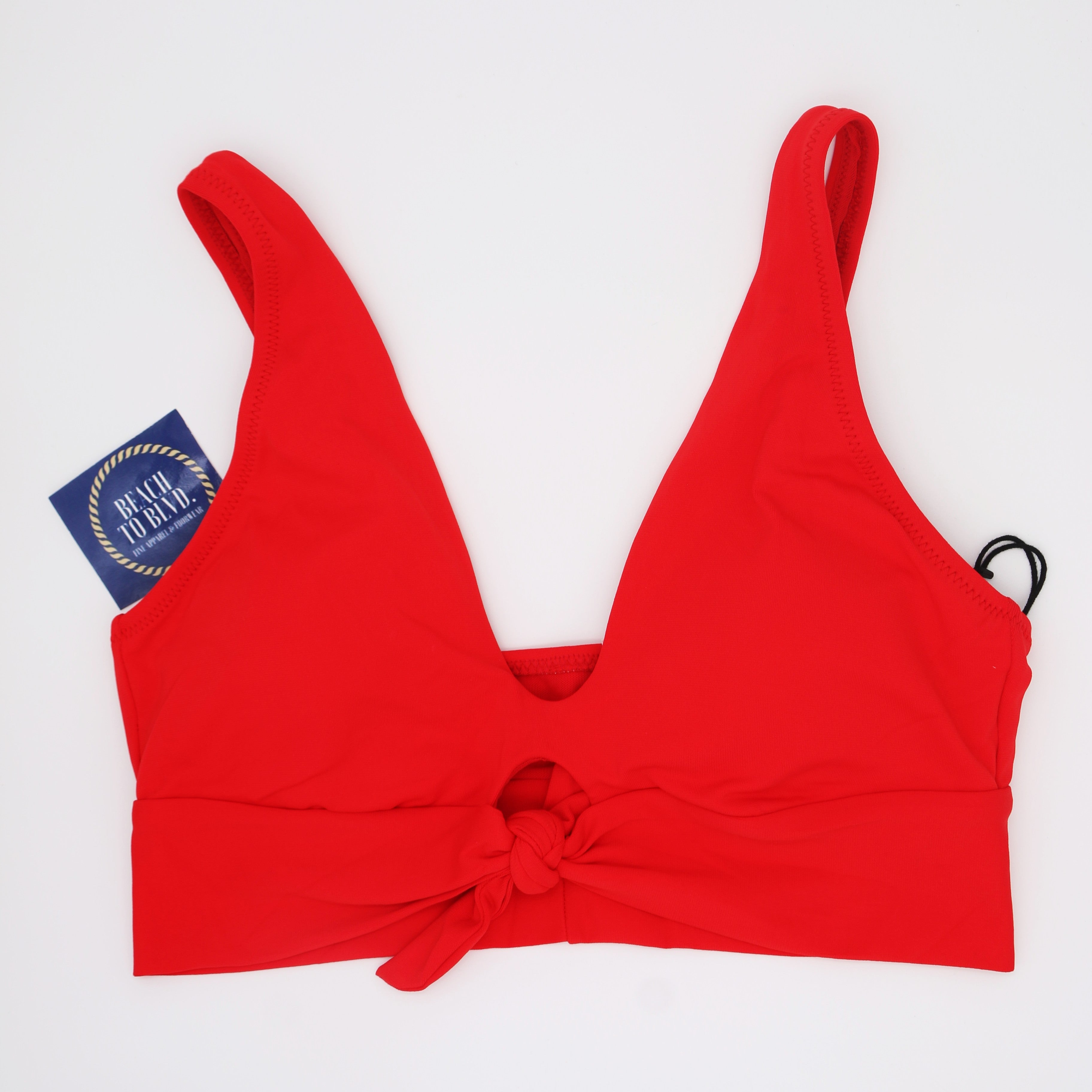 Robin Piccone-Ava Twist Front Bikini Top- Black or Fiery Red