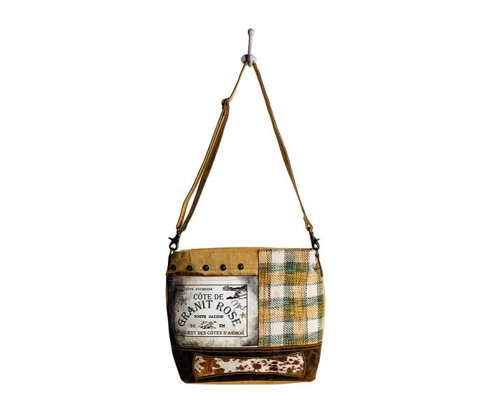 Myra Plaid Granit Rose Crossbody Bag - BeachToBlvd
