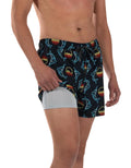 SAXX Oh Buoy 2n1 Volley 5inch Short Men's Black Neon Swordfish Drawstring Swimwear