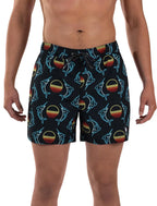 SAXX Oh Buoy 2n1 Volley 5inch Short Men's Black Neon Swordfish Drawstring Swimwear