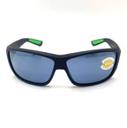 Costa Cat Cay 06S9024- Matte Black with Green Logo/ Gray Silver Mirror