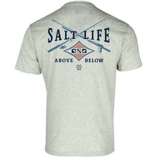 Salt Life TriBlend S/S Tee Chalk Angler Tactics Live Salty SALTLIFE NWT - BeachToBlvd