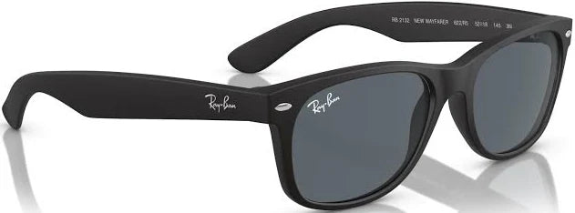 Ray-Ban New Wayfarer Classic Sunglasses - Matte Black Frame - Blue Lenses