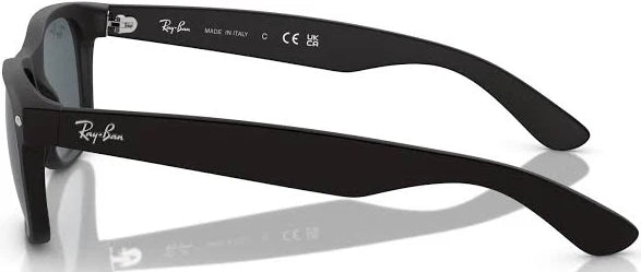 Ray-Ban New Wayfarer Classic Sunglasses - Matte Black Frame - Blue Lenses