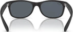 Ray-Ban New Wayfarer Classic Sunglasses - Matte Black Frame - Blue Lenses