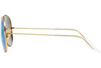 Ray-Ban RB3025 - Gold Metal Aviator, Green Mirror Blue Lens