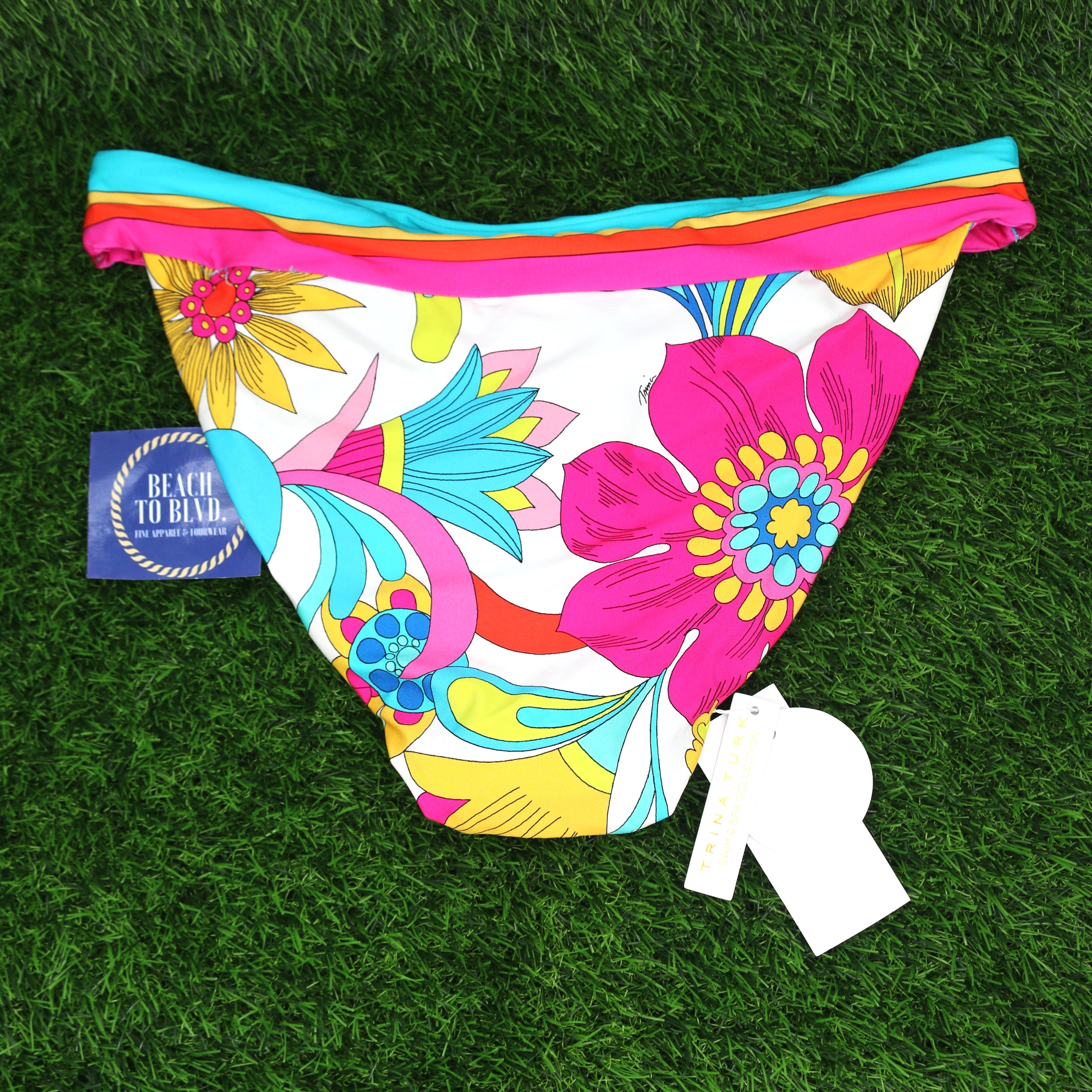 Trina Turk Womens Multicolor Banded Hipster Bikini Bottom