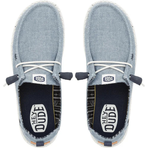 Heydude Wendy Chambray Women's Shoes - Light Blue - BeachToBlvd