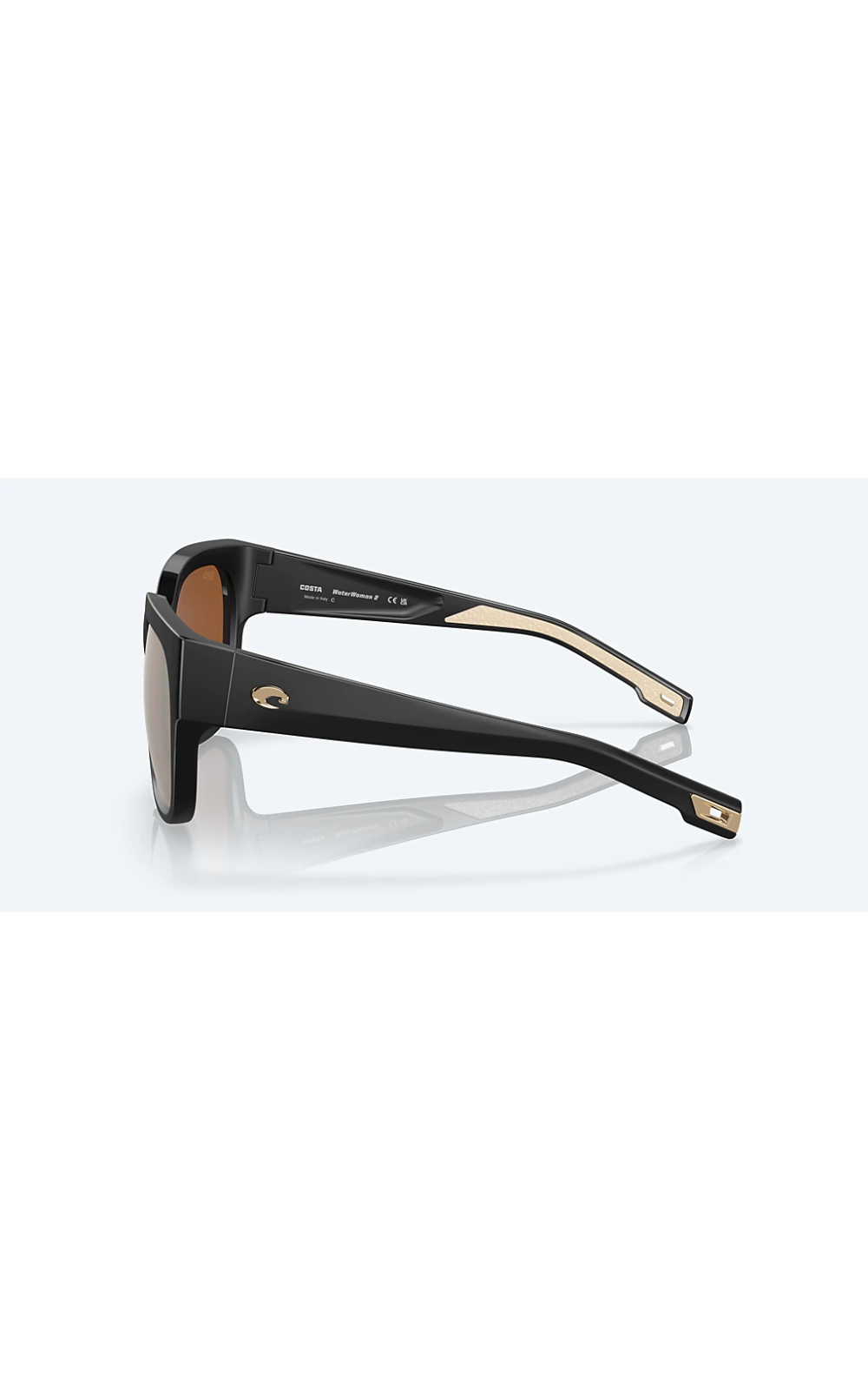 Costa Sunglasses Waterwoman 2 - Matte Black Frame w\ Copper Silver Mirror Lens - BeachToBlvd