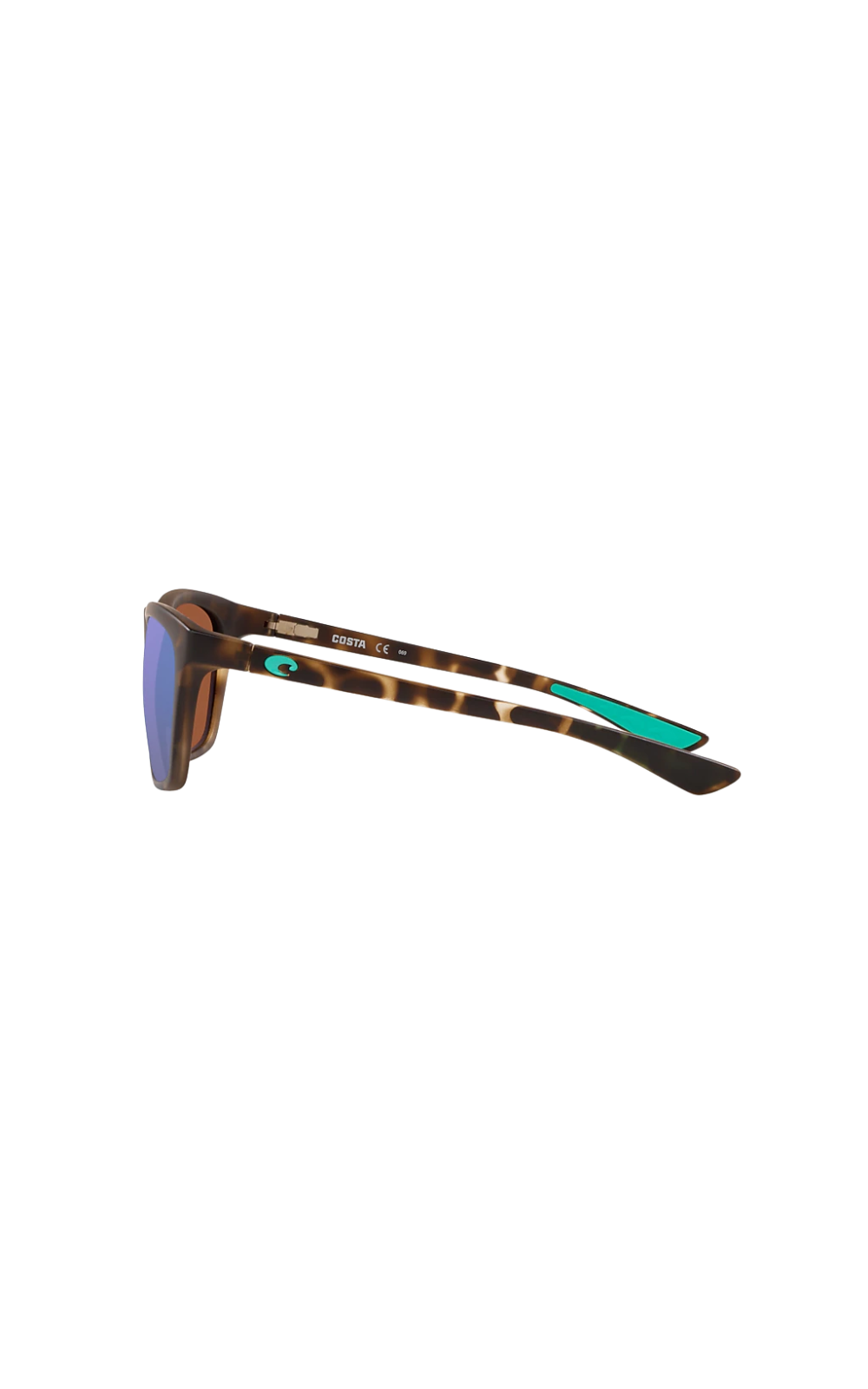 Costa Sunglasses Cheeca - Matte Shadow Tortoise Frame W/ Green Mirror Lens - BeachToBlvd