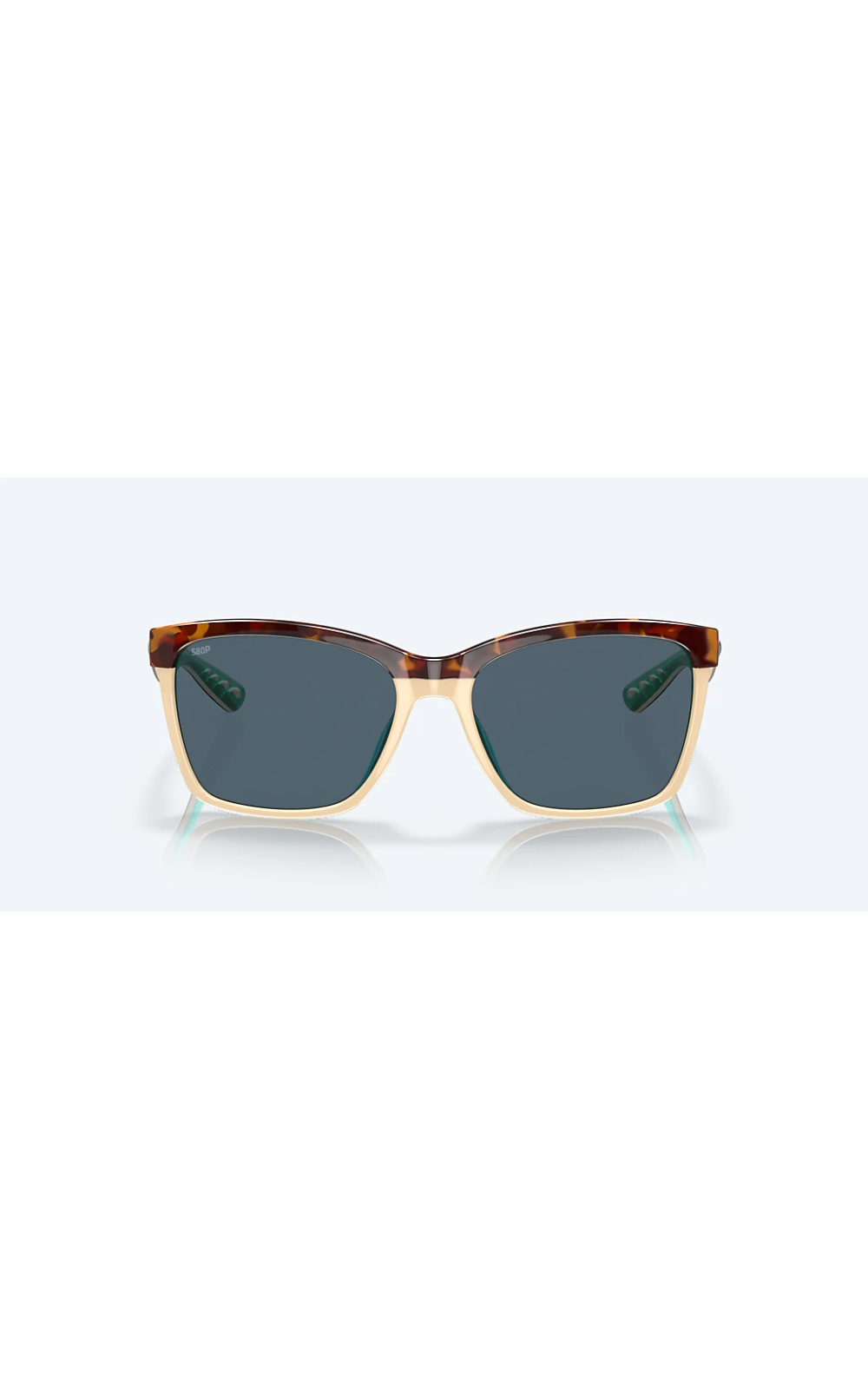 Costa Sunglasses Anaa - Shiny Retro Tortoise Frame w\ Gray Lens