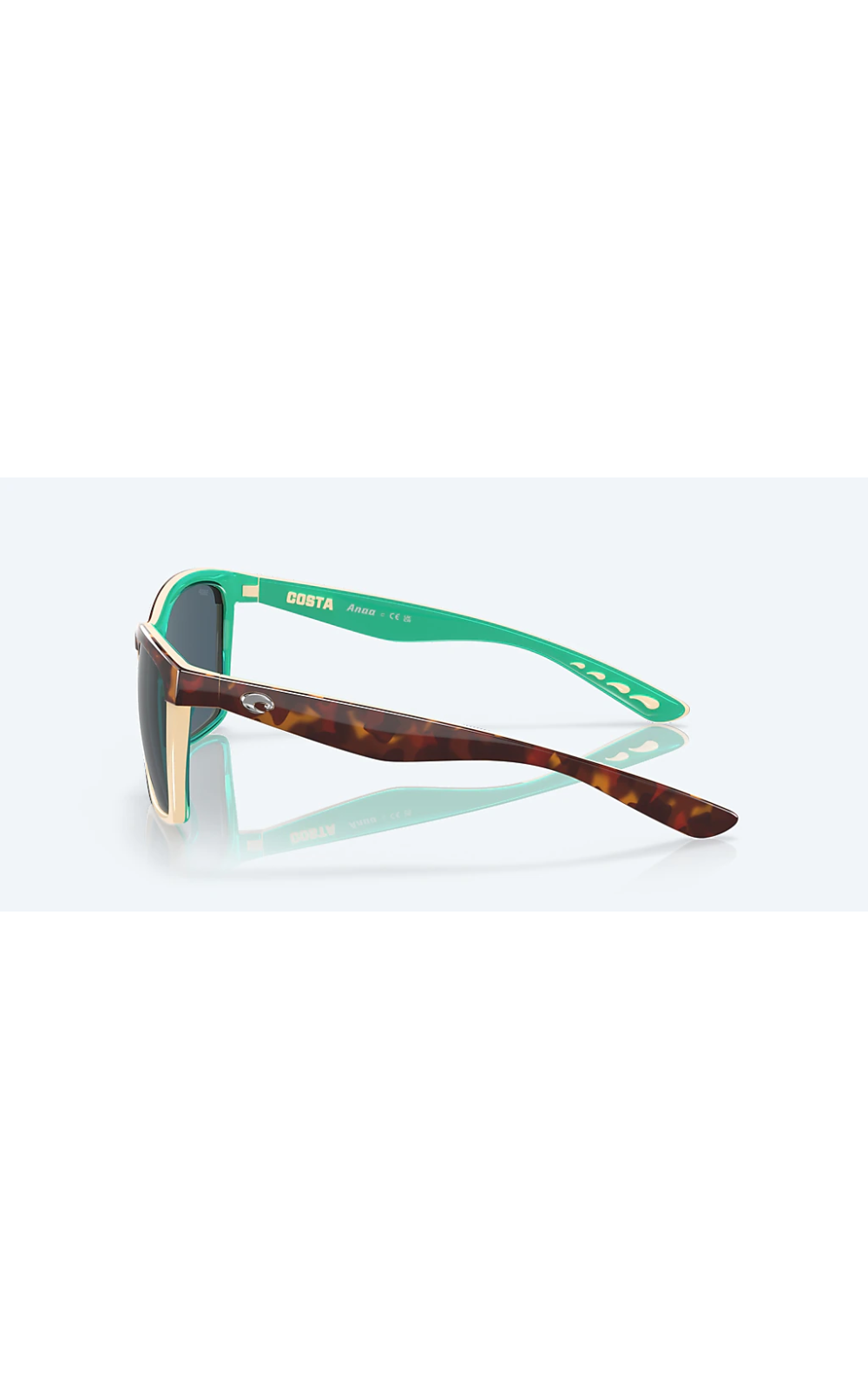 Costa Sunglasses Anaa - Shiny Retro Tortoise Frame w\ Gray Lens - BeachToBlvd