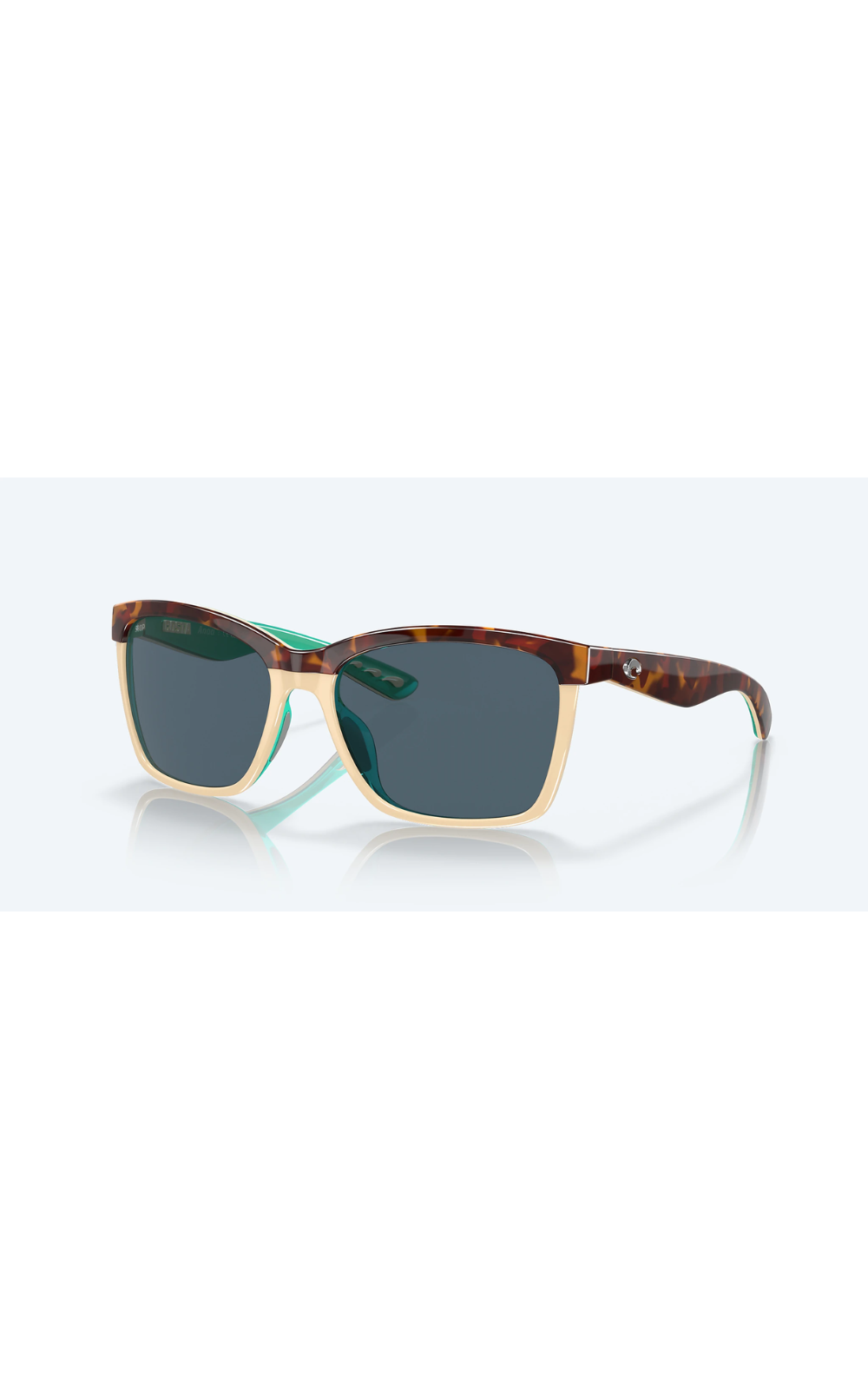 Costa Sunglasses Anaa - Shiny Retro Tortoise Frame w\ Gray Lens