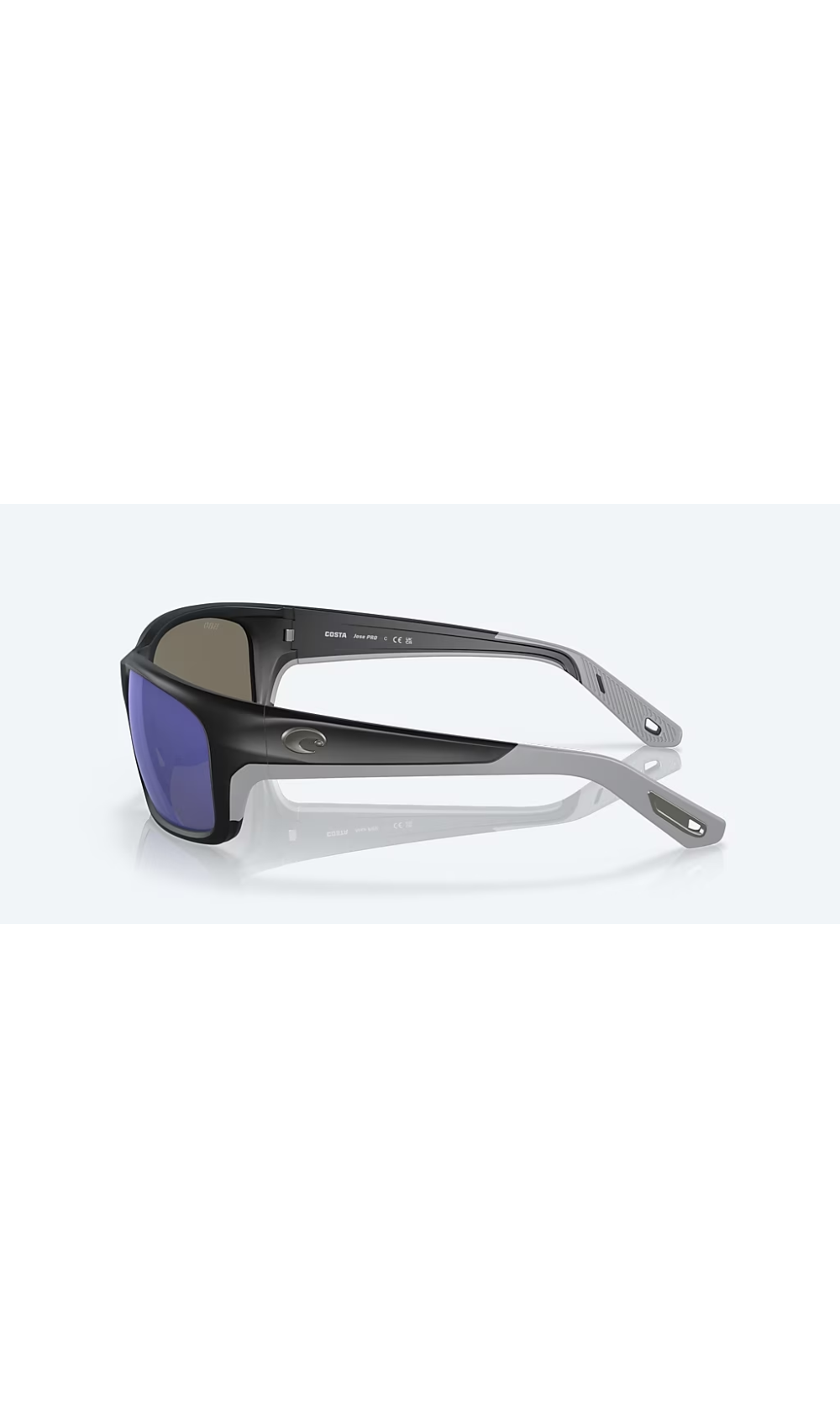 Costa Sunglasses Jose Pro Matte Black Frame w\ Blue Mirror Lens - BeachToBlvd