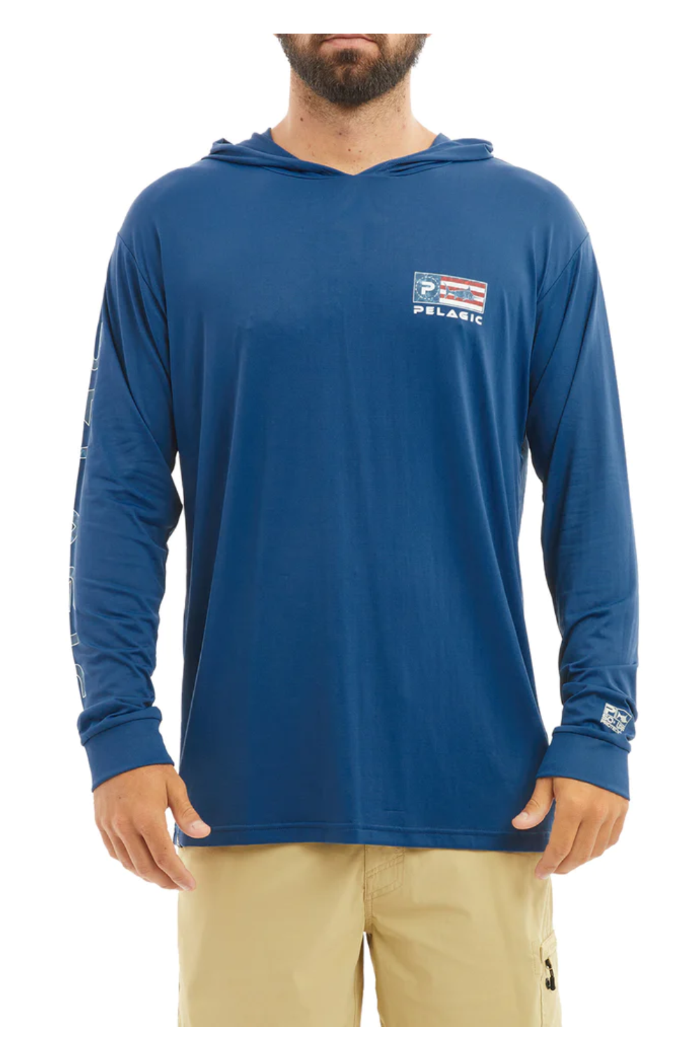 Pelagic Aquatek Icon Hooded -Americamo Long Sleeve Shirt
