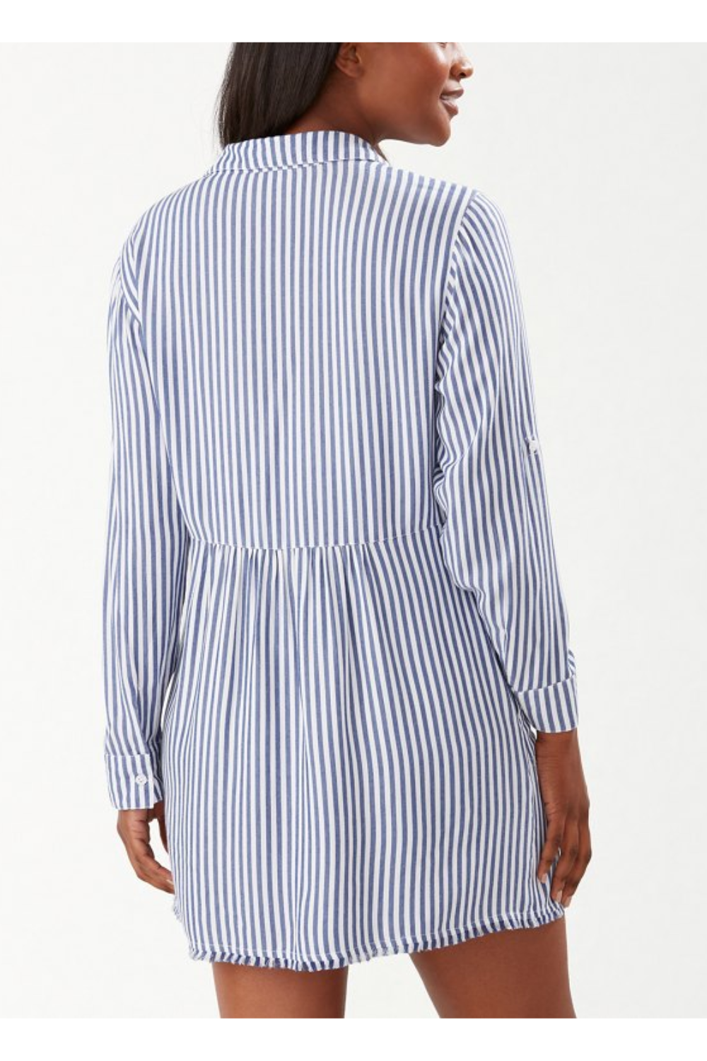 Tommy Bahama Chambray Stripe Boyfriend Shirt - BeachToBlvd