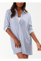 Tommy Bahama Chambray Stripe Boyfriend Shirt - BeachToBlvd