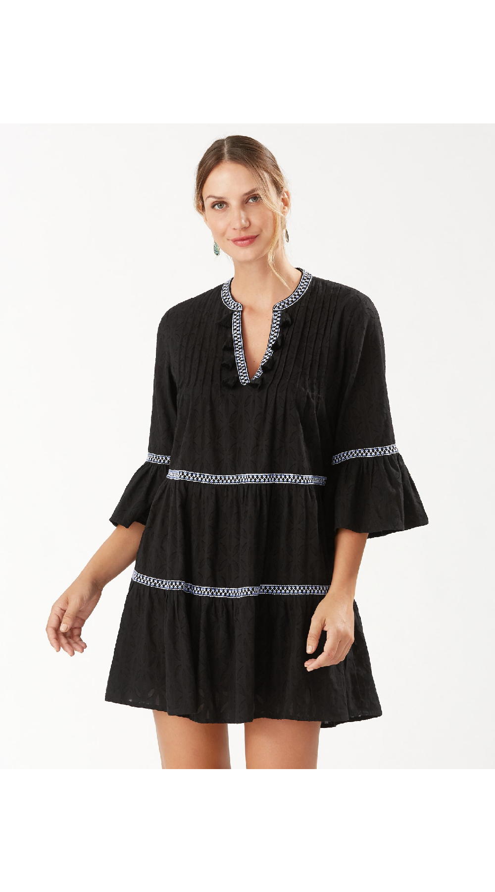 Tommy Bahama Cotton Clip Embroidered Tier Dress - SS500113