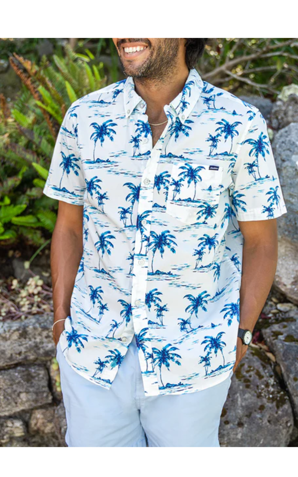 Chubbies Friday Shirt The Palm Along Optic White