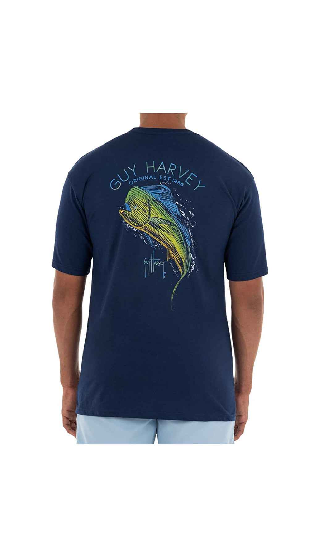 Guy Harvey Guy Harvey Scribble Mahi T-Shirt - Estate Blue