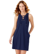 Tommy Bahama Island Cays Stripe Spa Lace Up Spa Dress - BeachToBlvd