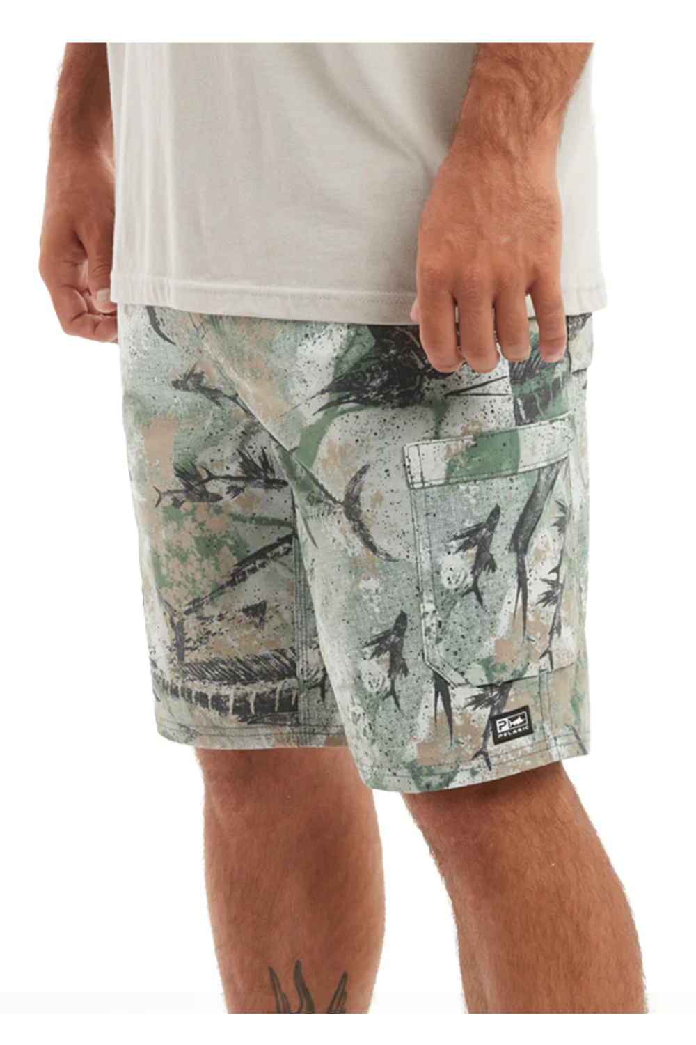 Pelagic Madeira Cargo Shorts  - Open Seas Camo
