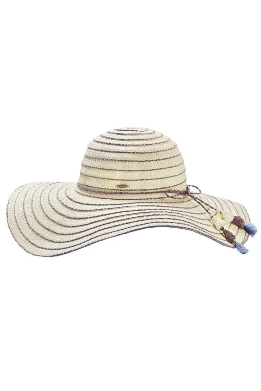 Coolibar Marlee Paper Stripe Hat Ivory