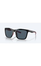 Costa Sunglasses Panga - Shiny Black/Crystal/Fuchsia Frame W/ Gray Lens - BeachToBlvd