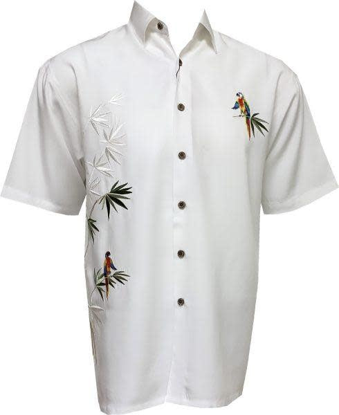 Bamboo Cay Flying Parrots Men's Camp Shirt - WB1916