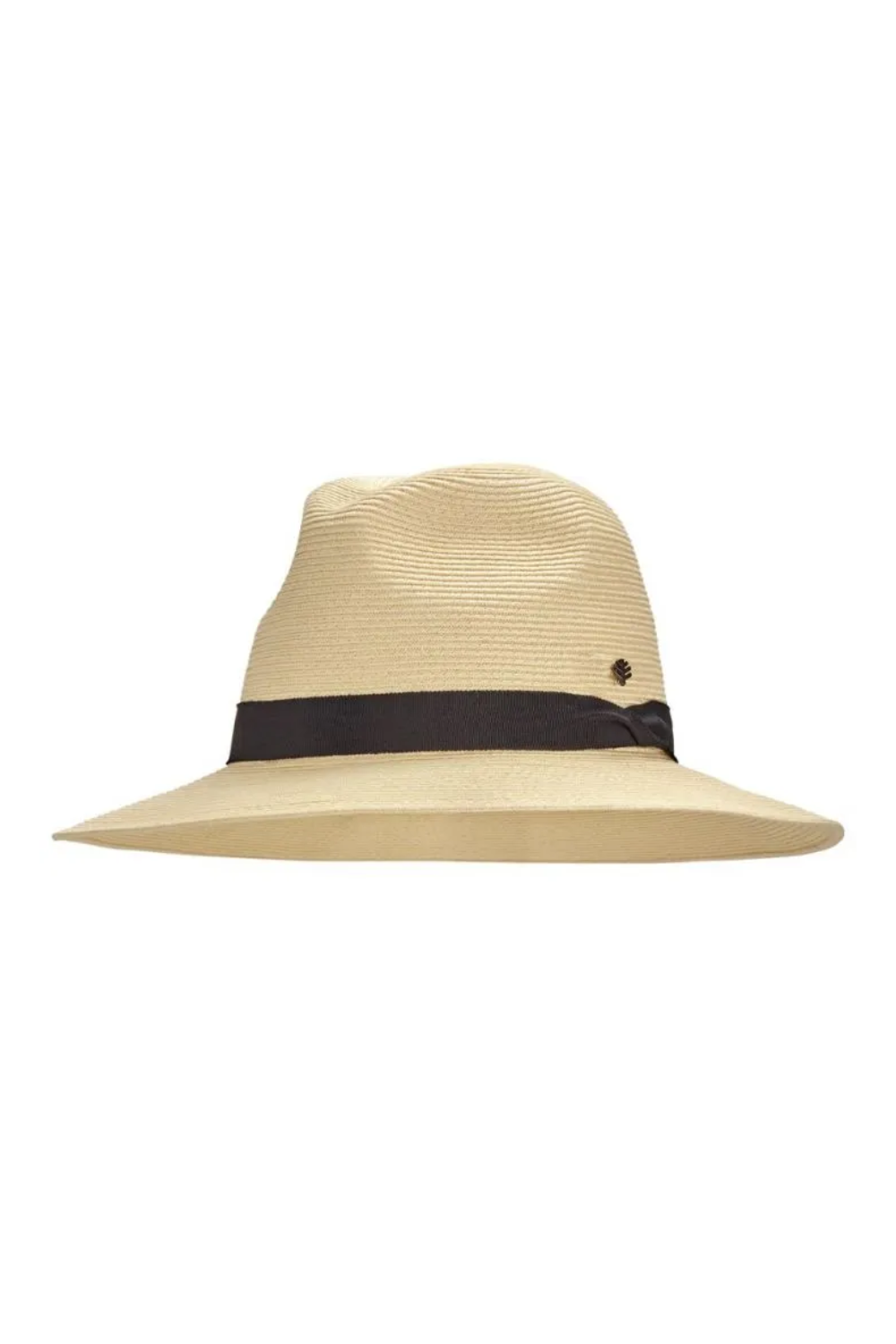 Coolibar Peyton Lightweight Fedora Hat Ivory with Black Band - Sun Protection