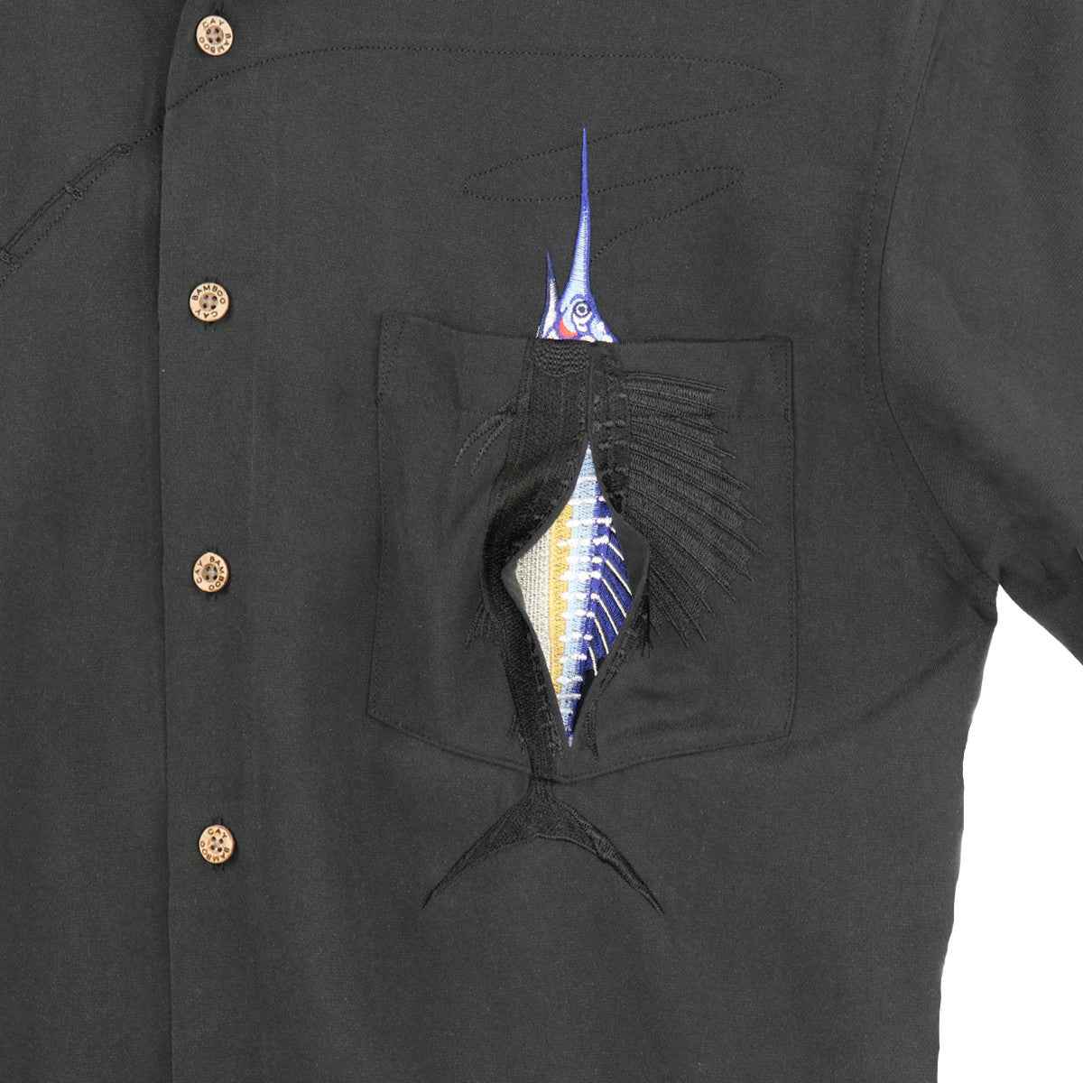 Bamboo Cay Shake the Hook Peekaboo Sailfish Camp Shirt Wb871