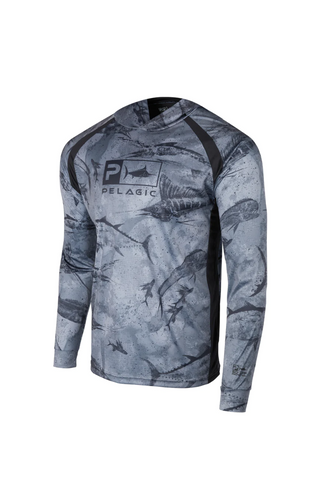 Pelagic Vaportek Hooded - Open Seas Long Sleeve Shirt Men's - BeachToBlvd