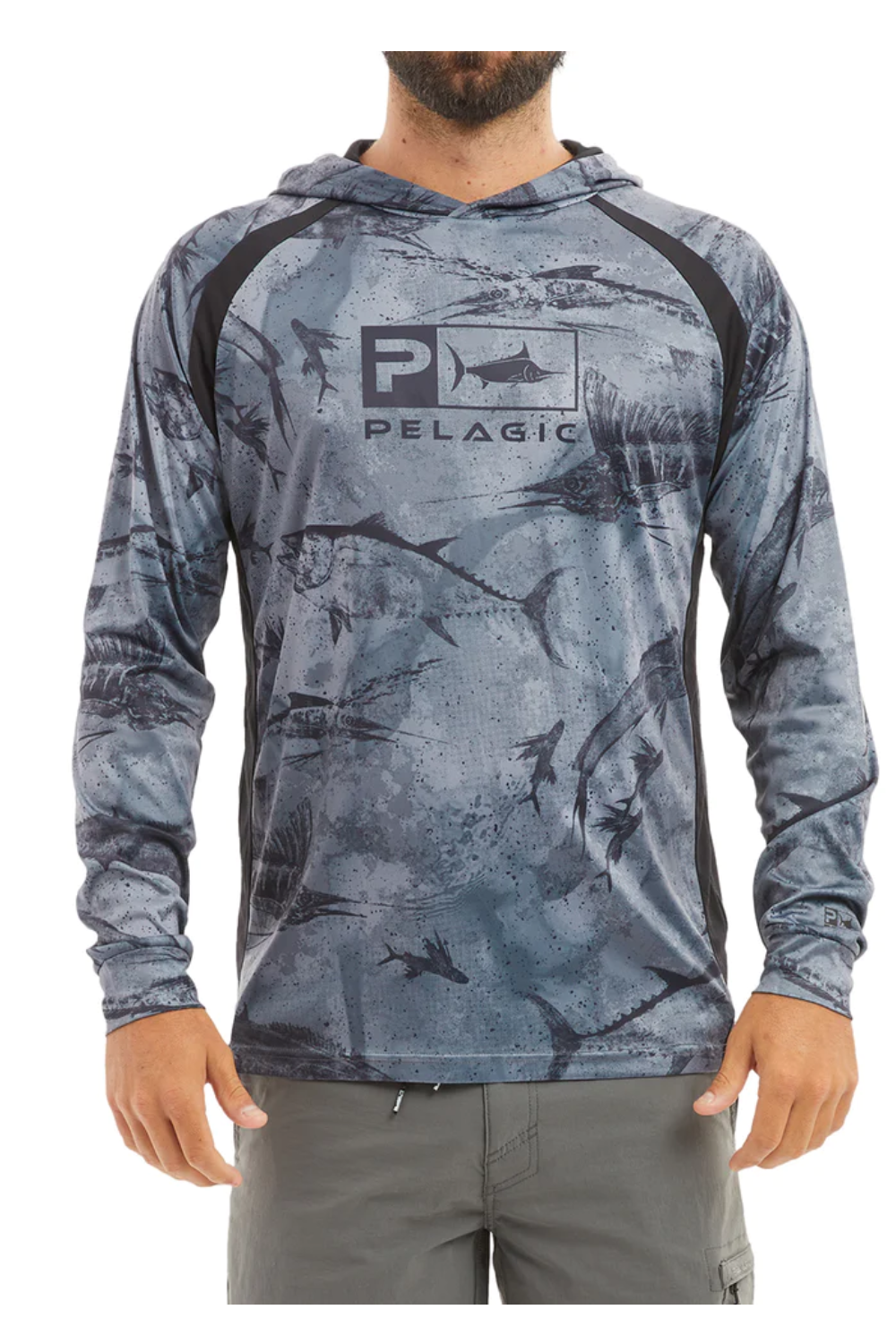 Pelagic Vaportek Hooded - Open Seas Long Sleeve Shirt Men's