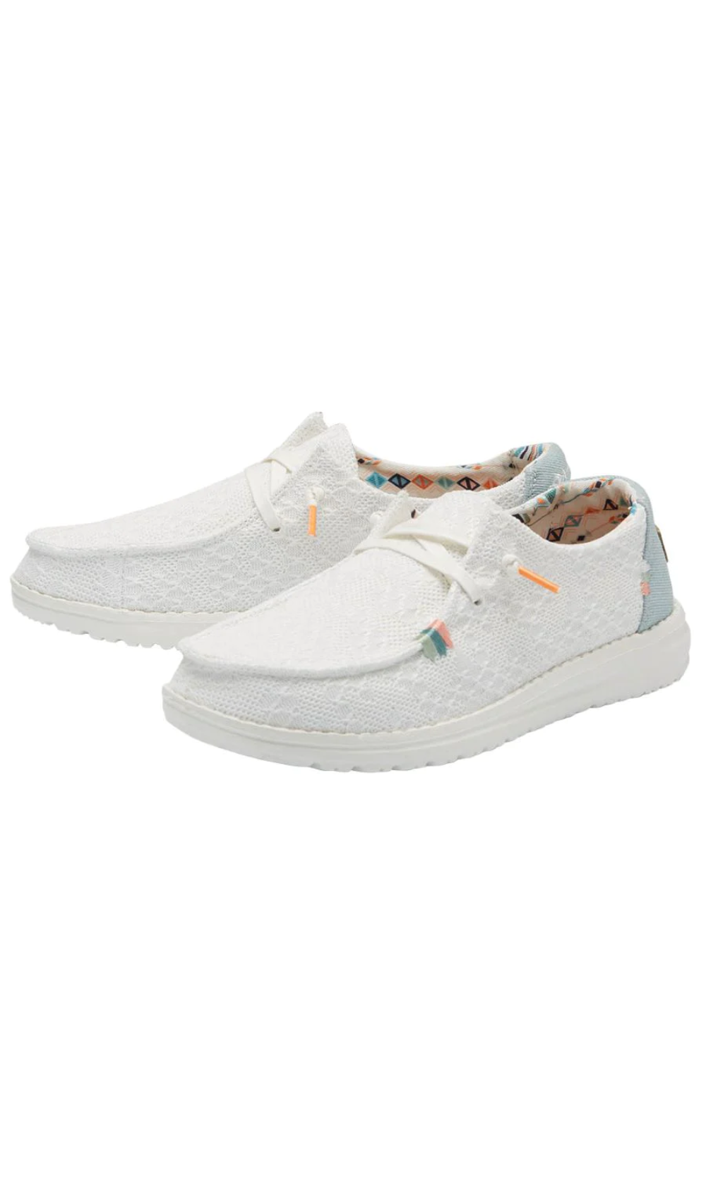 Heydude Shoes Wendy Boho White Crochet